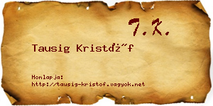 Tausig Kristóf névjegykártya